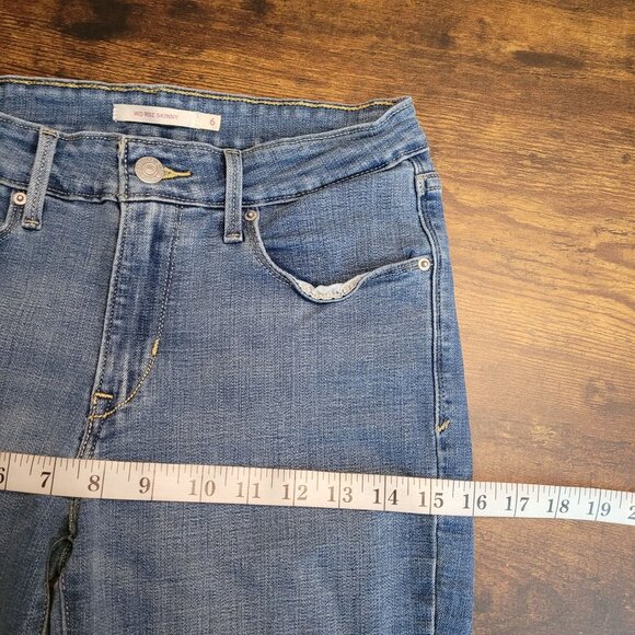 Levi's Jeans 6 S Mid Rise Skinny Medium Light Wash Stretch Denim Western - Picture 7 of 10